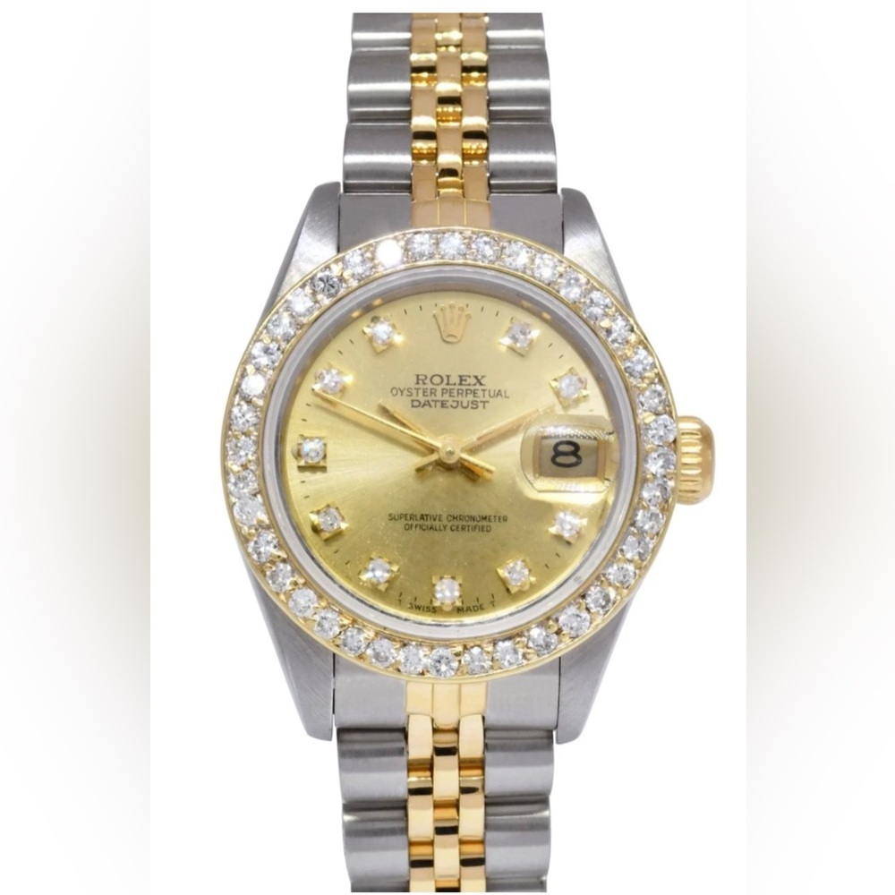 A CUSTOM ROLEX WATCH FACTORY SET MADE A 26mm two tone set with Additional items